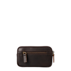 Lieblingstasche Brice dark brown leather wallet with a front zipper pocket and antique brass hardware
