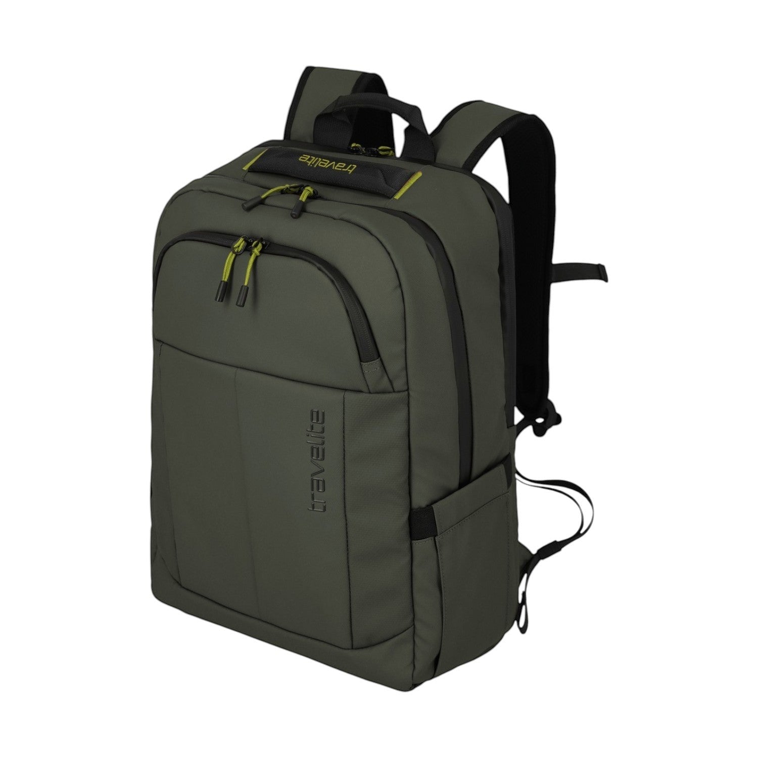 Lieblingstasche Briize Backpack M in dark green, durable polyester, with multiple compartments and padded straps.