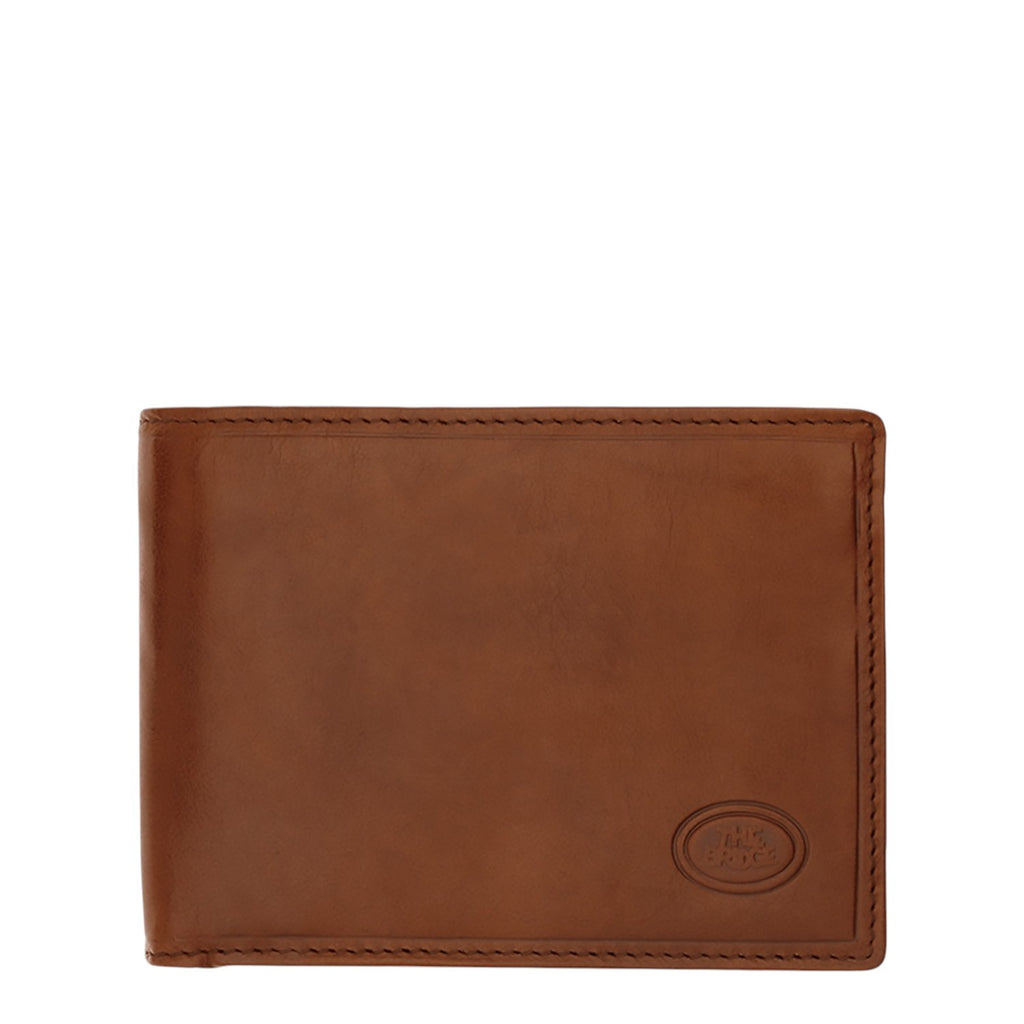 Lieblingstasche brown leather bi-fold wallet with embossed logo detail.
