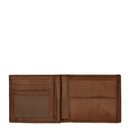 Lieblingstasche brown leather bi-fold wallet with multiple card slots and a coin pocket.