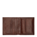 Lieblingstasche brown leather vertical bi-fold wallet with multiple card slots and a bill compartment.