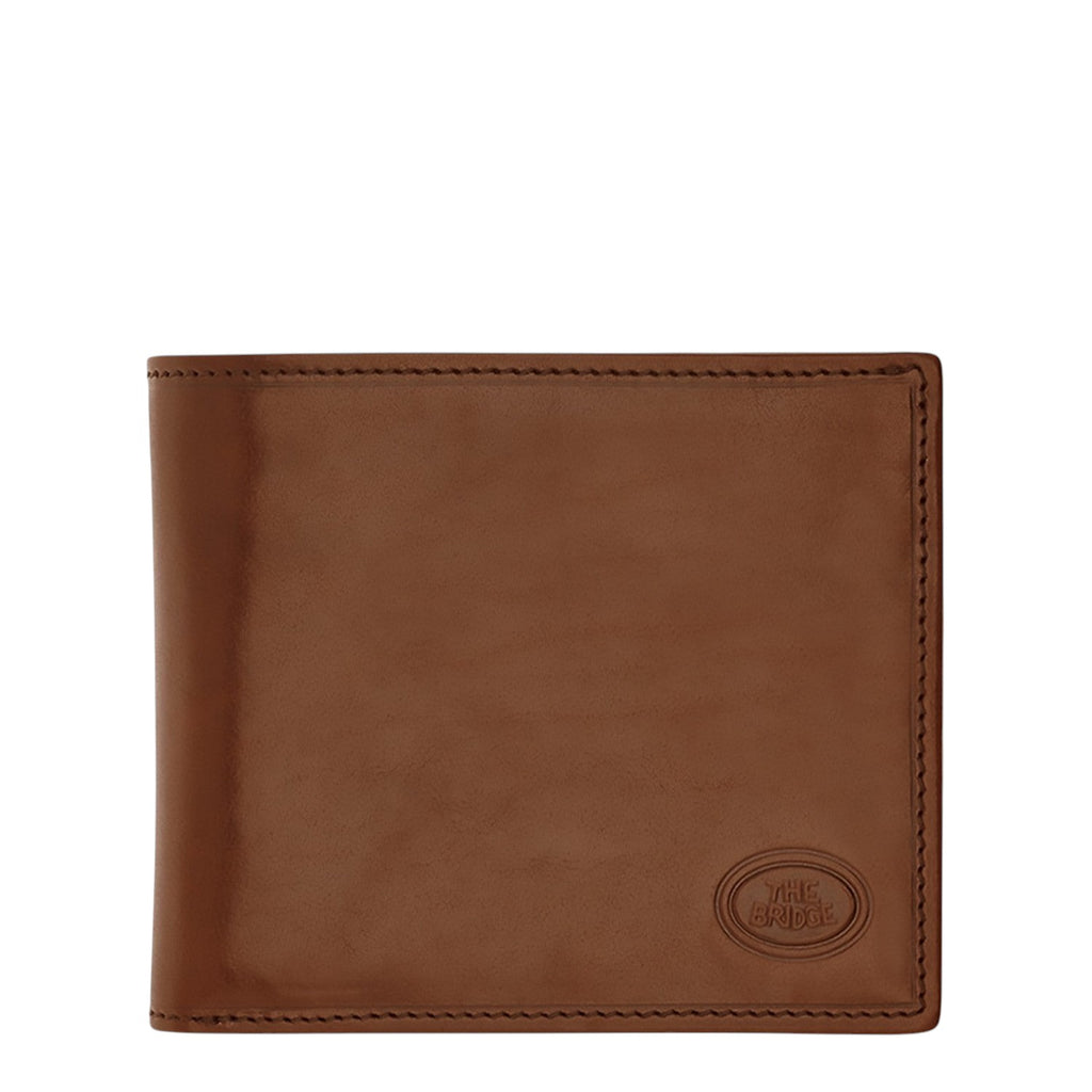 Lieblingstasche bi-fold wallet in smooth brown leather with embossed logo detail.