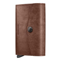 Lieblingstasche Envelope Vintage brown leather cardholder with a snap button closure and Secrid branding
