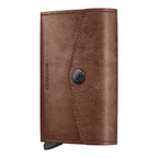 Lieblingstasche Envelope Vintage brown leather cardholder with a snap button closure and Secrid branding