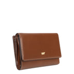 Lieblingstasche Alice Geldbörse M 15CS brown leather wallet with gold logo emblem and flap closure