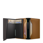 Lieblingstasche Bandwallet Matte in brown leather with black card slots and integrated cash strap