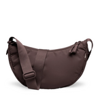 Lieblingstasche Cloud Moon Bag Small in dark brown nylon with an adjustable crossbody strap and zipper closure
