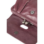 Lieblingstasche Mrs. Whoopie Pie burgundy leather clutch with a vintage-style kiss-lock clasp and magnetic closure.