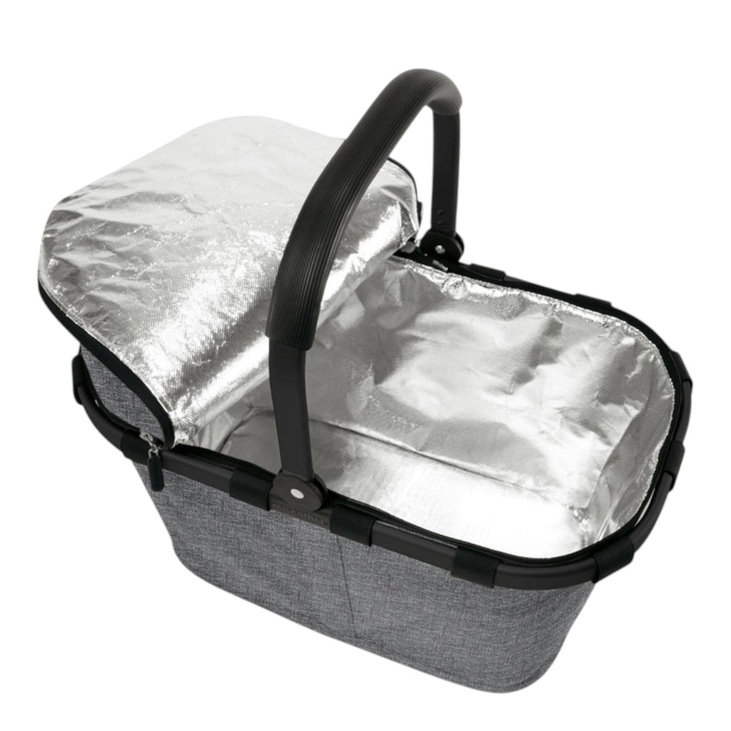 Lieblingstasche Carrybag Iso insulated shopping basket in grey with silver thermal lining and black handle