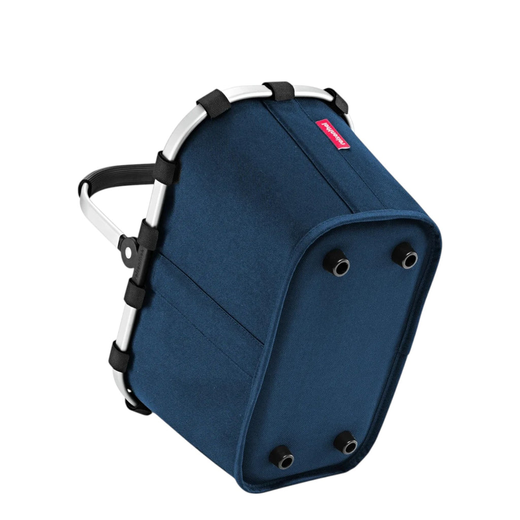 Lieblingstasche Carrybag XS in dark blue fabric with a sturdy silver aluminum frame and protective base feet