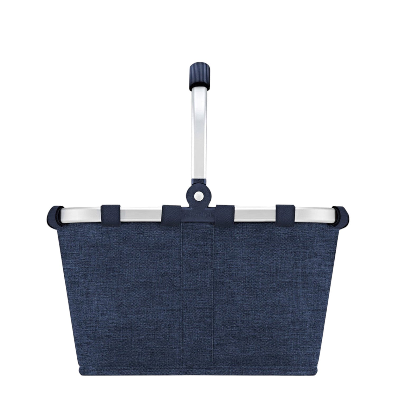 Lieblingstasche Carrybag XS in dark blue fabric with a silver aluminium frame and ergonomic handle
