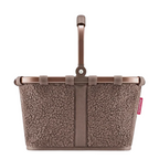 Lieblingstasche Carrybag XS in brown teddy fleece material with a sturdy metallic handle