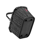 Lieblingstasche Carrybag XS shopping basket with black and white textured fabric and black handles.