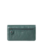 Lieblingstasche Charlene dark green leather wallet with a back zippered pocket and embossed logo detail