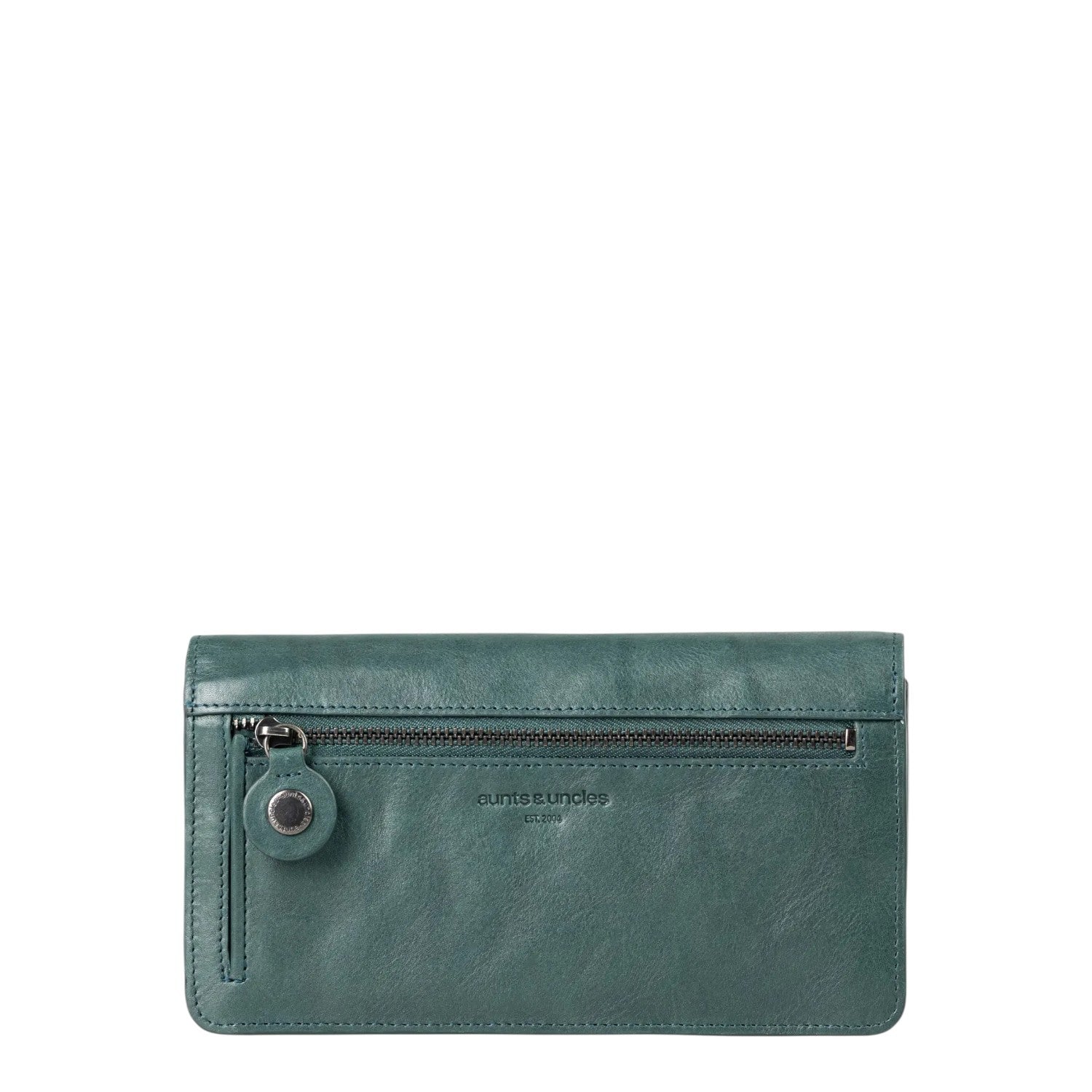 Lieblingstasche Charlene dark green leather wallet with a back zippered pocket and embossed logo detail
