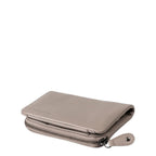 Lieblingstasche Cherry taupe leather wallet with a secure zip closure and compact design