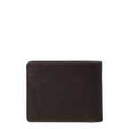 Lieblingstasche Clay dark brown leather wallet viewed from the back against a white background