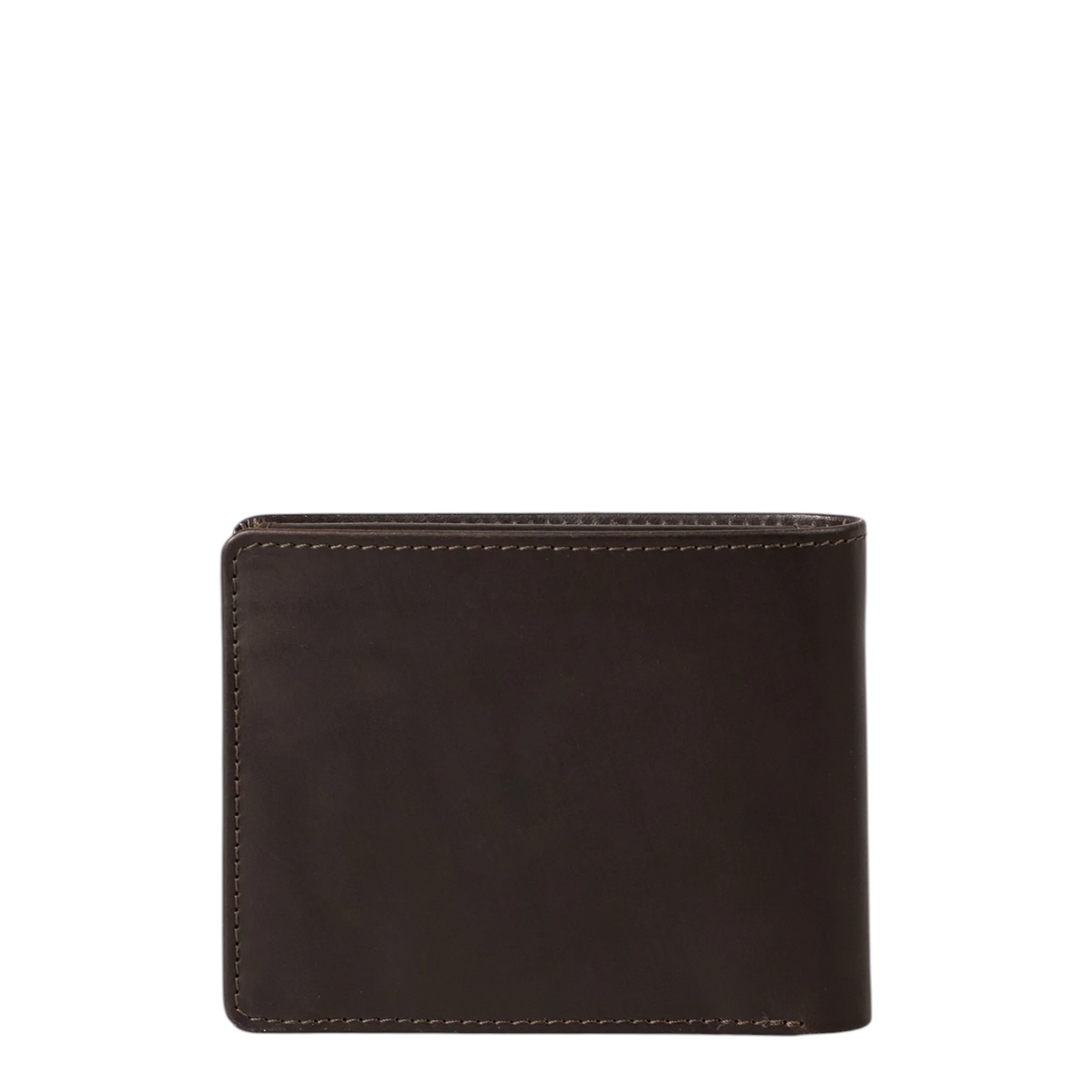 Lieblingstasche Clay dark brown leather wallet viewed from the back against a white background