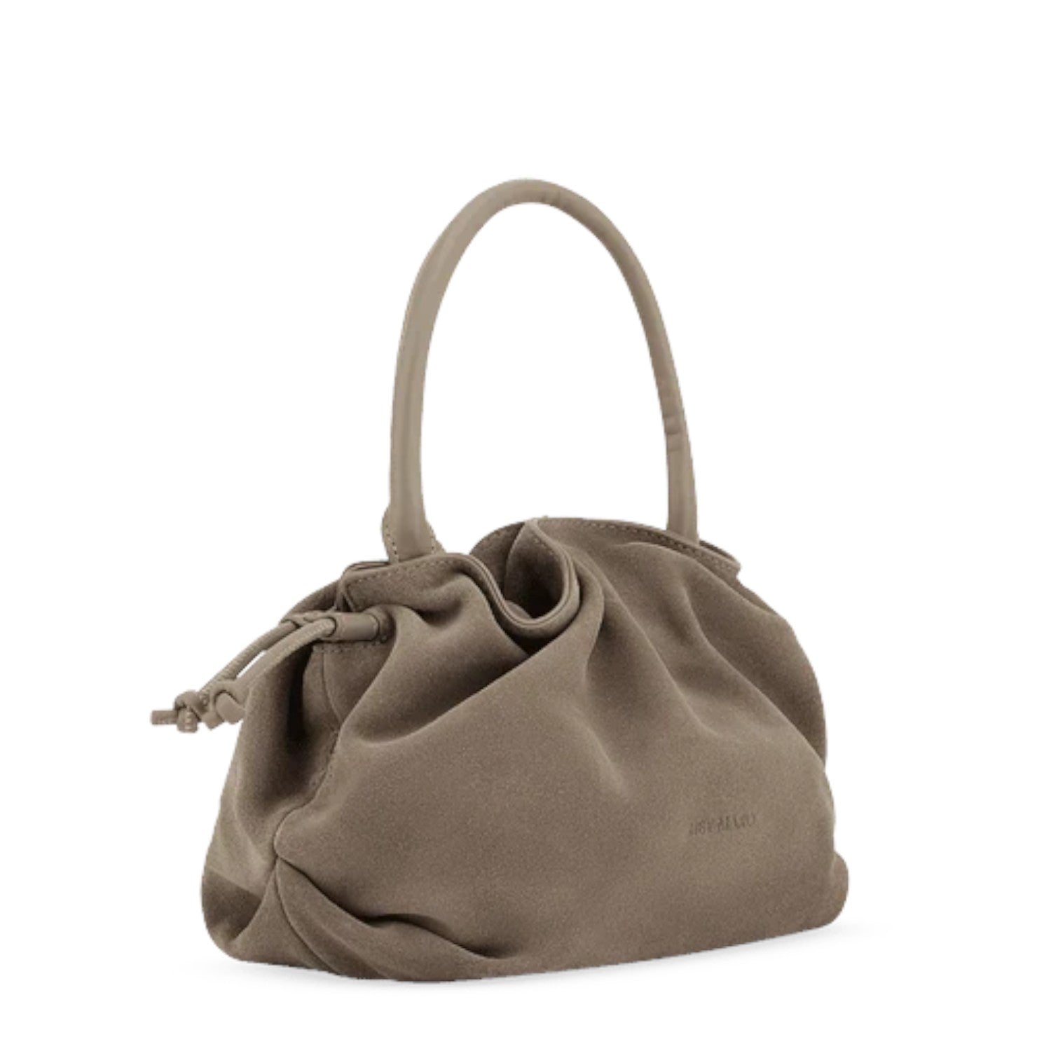 Lieblingstasche Cool Companion Suede S handbag in taupe with a soft gathered design and a single top handle