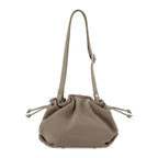 Lieblingstasche Cool Companion Suede S taupe drawstring handbag with adjustable shoulder strap