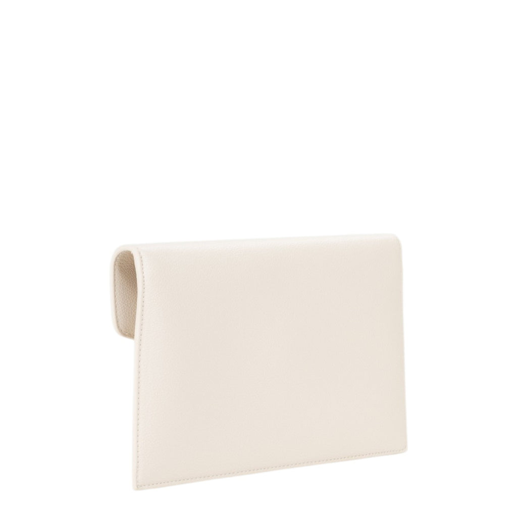 Lieblingstasche Pochette Luxe clutch in cream leather with a fold-over top.