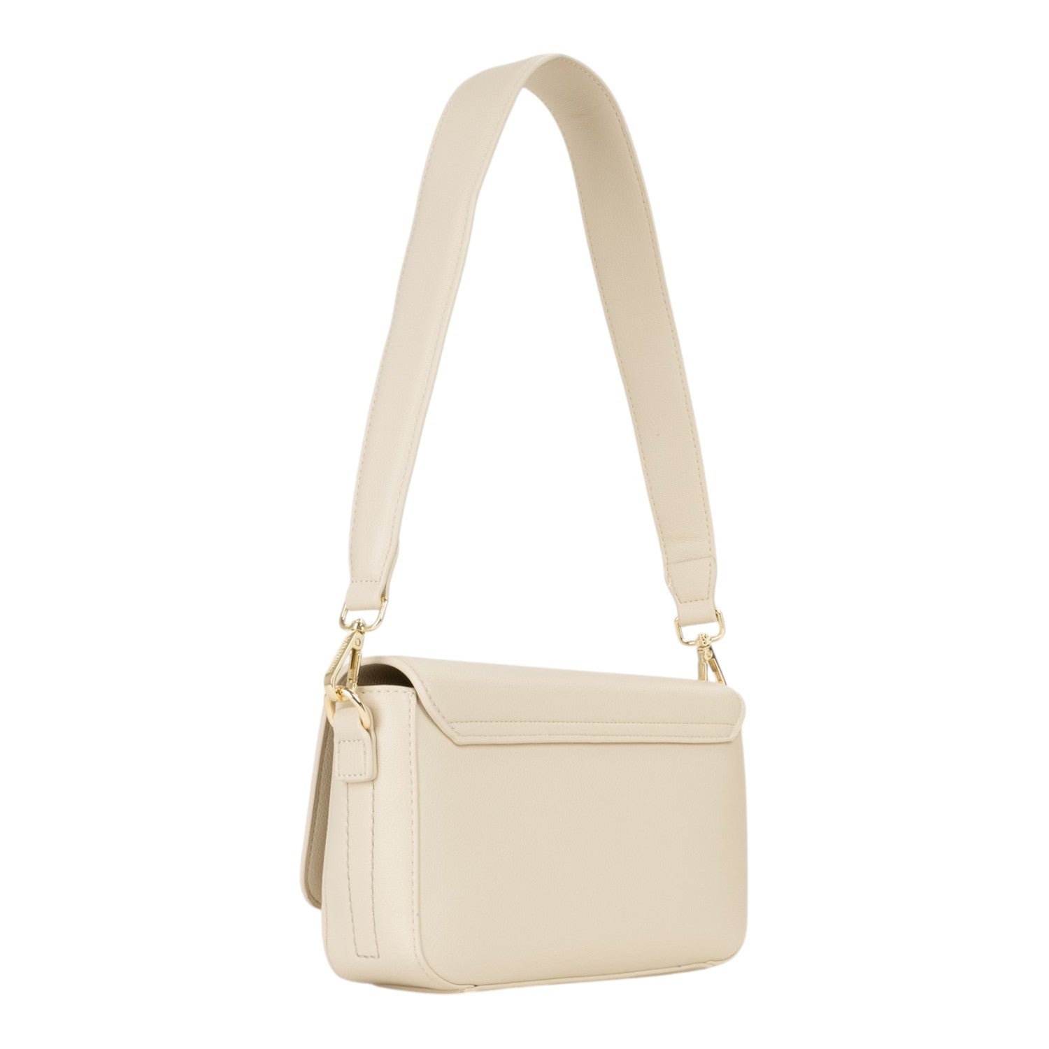 Lieblingstasche Flap Bag Aury Re, cream leather shoulder bag with gold hardware and adjustable strap.