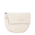 Lieblingstasche Flap Bag Pansy in cream leather with embossed logo detail and gold hardware.