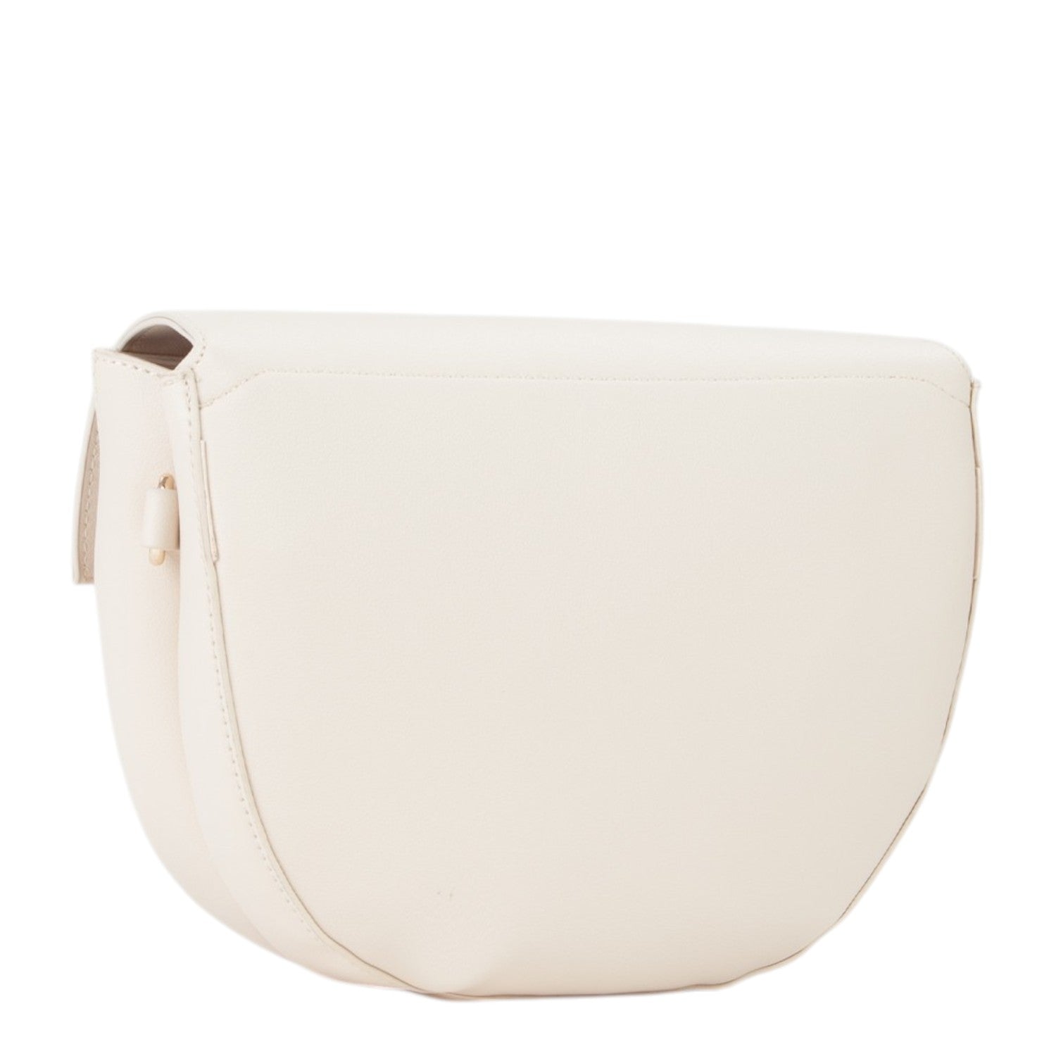 Lieblingstasche cream leather flap bag with curved silhouette and subtle stitching.