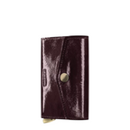 Lieblingstasche Envelope Premium Naplak wallet in glossy dark burgundy patent leather with a gold snap button closure