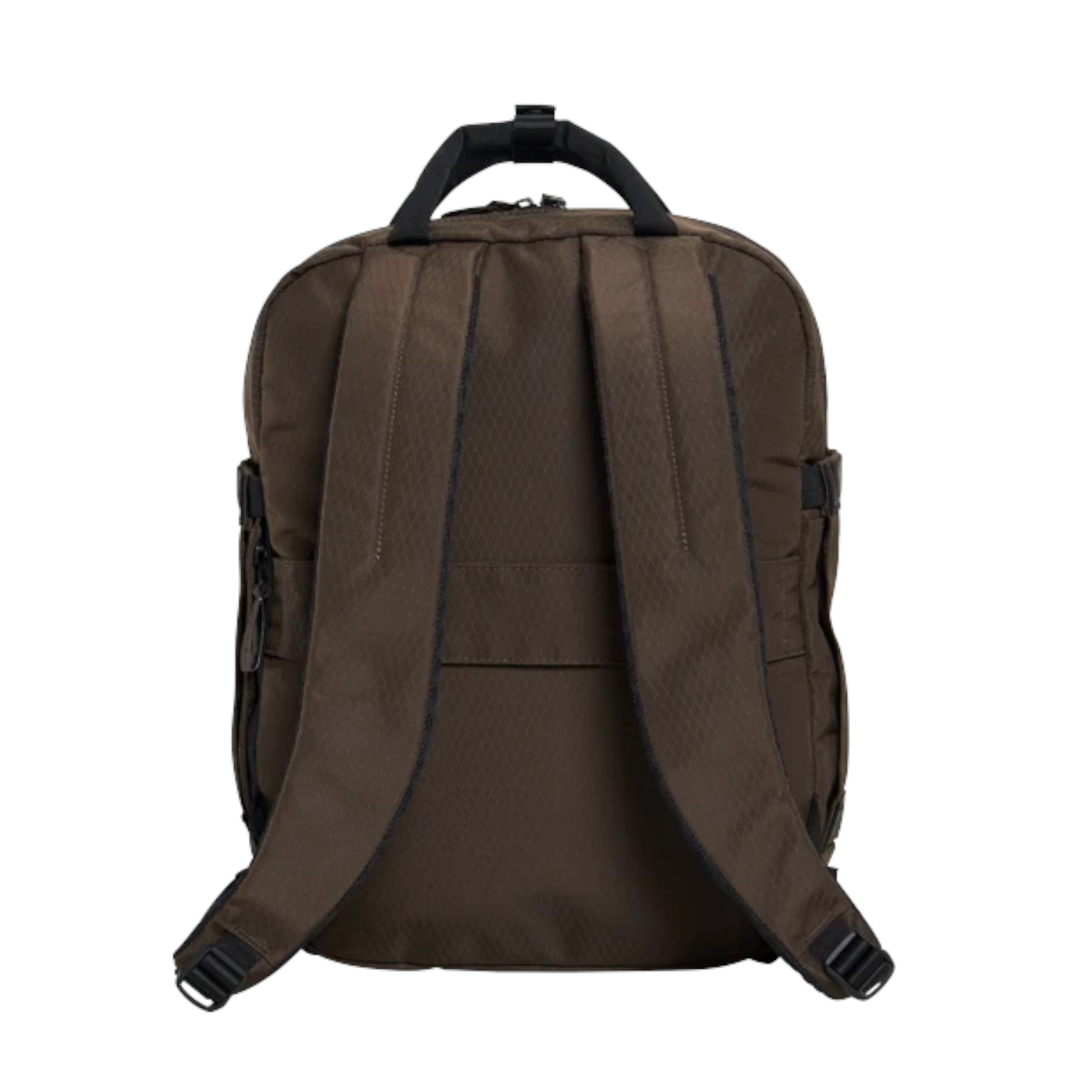 Lieblingstasche eoto Small16 brown recycled daypack with padded shoulder straps and top handle, back view