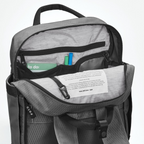 Lieblingstasche eoto Small16 grey daypack with open main compartment showing internal organizer pockets and key hook