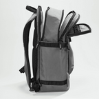 Lieblingstasche eoto Tidy22 grey business backpack with multiple compartments and laptop sleeve, side view