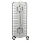 Lieblingstasche Eternity 4W silver aluminium trolley suitcase L with TSA lock and leather handle