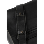 Lieblingstasche Finn black leather bag strap detail with metal rivets and reinforced stitching