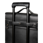 Lieblingstasche Finn black leather briefcase featuring a trolley sleeve attachment for travel convenience