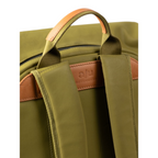 Lieblingstasche a/u by aunts & uncles Fukui backpack in olive green coated canvas with tan leather details