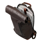 Lieblingstasche a/u by aunts & uncles Fukui rolltop backpack in dark brown coated canvas with leather details