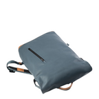 Lieblingstasche a/u by aunts & uncles Fukui rolltop backpack in blue coated canvas with leather details