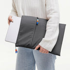 Lieblingstasche GOT BAG Rolltop Lite 2.0 removable grey laptop sleeve with colourful zipper pulls