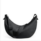 Lieblingstasche GOT BAG Moon Bag Large in black, a sustainable crescent-shaped crossbody bag with adjustable strap.