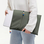 Lieblingstasche GOT BAG Rolltop 2.0 olive green removable laptop sleeve with zipper and colorful pull tabs