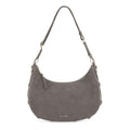 Lieblingstasche Lifetime Sister Suede M grey crescent-shaped shoulder bag in soft suede leather