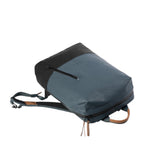 Lieblingstasche a/u by aunts & uncles Hamamatsu backpack in blue and black coated canvas with leather details.