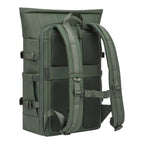 Lieblingstasche Helsinki Pro rolltop backpack in olive green with padded mesh back and adjustable shoulder straps