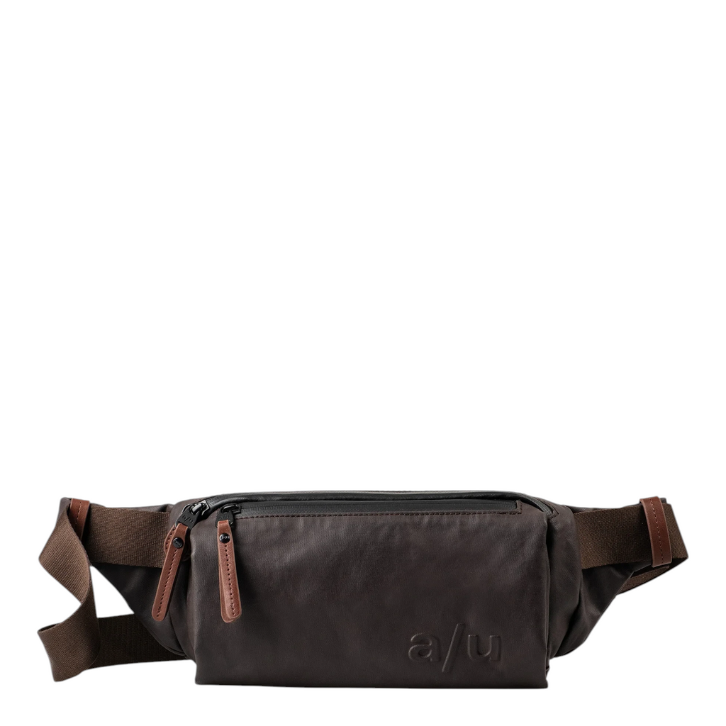 Lieblingstasche Himeji dark brown waist bag with a zippered main compartment and adjustable brown strap