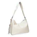 Lieblingstasche Hobo M shoulder bag in cream leather with a decorative braided handle and side tassel detail
