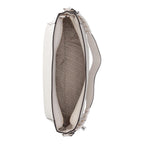 Lieblingstasche Hobo M white shoulder bag with braided handle and patterned interior lining
