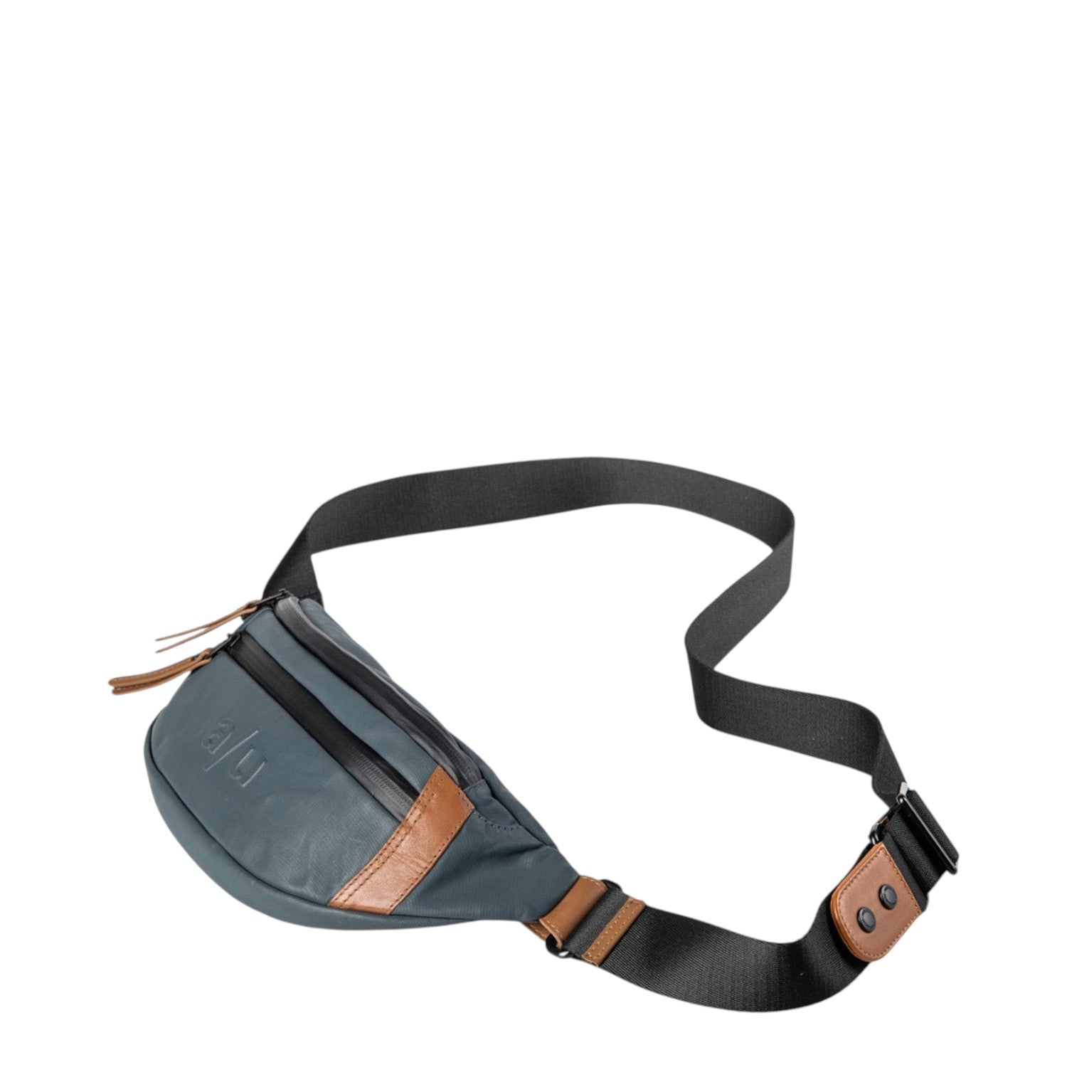 Lieblingstasche a/u by aunts & uncles Ichikawa belt bag in grey coated canvas with brown leather details