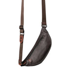 Lieblingstasche Ichikawa belt bag in dark brown coated canvas with leather details and adjustable strap