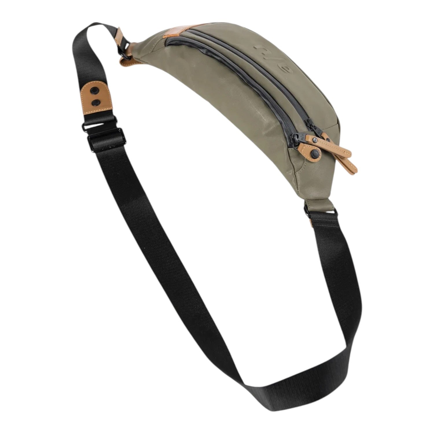 Lieblingstasche a/u by aunts & uncles Ichikawa belt bag in olive green coated canvas with leather details